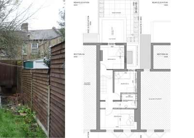 Plaistow Newham E13 Rear side house extension architect first floor plan 400x284 Plaistow Newham E13 House rear side extension